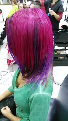 Tinte lila y fucsia