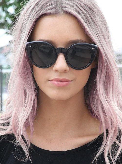 Tinte rosa cabello largo
