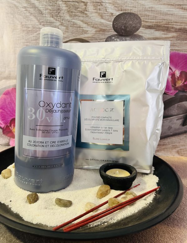 Fauvert Professionnel Pack Oxydant Dejaunisseur 30 vol + Actidose Décoloration