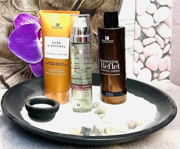 Fauvert Professionnel Pack Shampooing Reflet Cheveux Colorés Acajou + Ocre D’esterel Cuivré/Copper + Liss Activ Sérum Lissage
